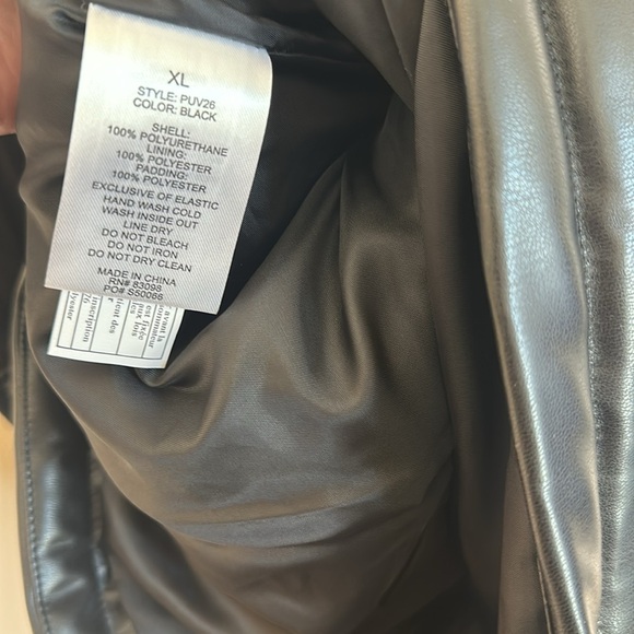 Ci Sono By Cavalini Vegan Leather Crop Vest Black Womens Size XL Pockets - Picture 8 of 15